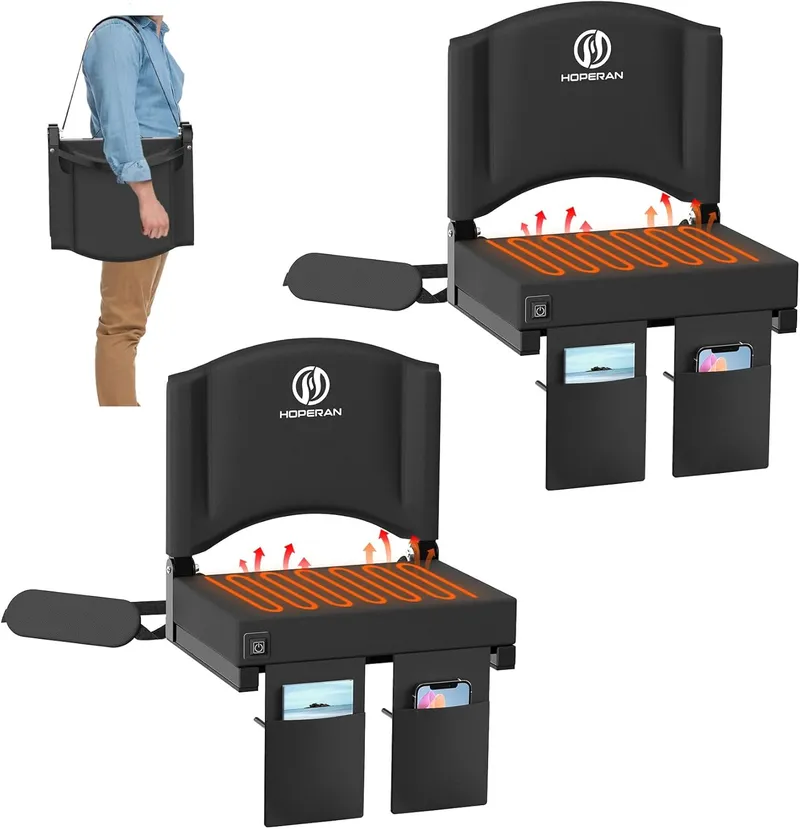 HOPERAN Heated Stadium Seats for Bleachers with Back Support